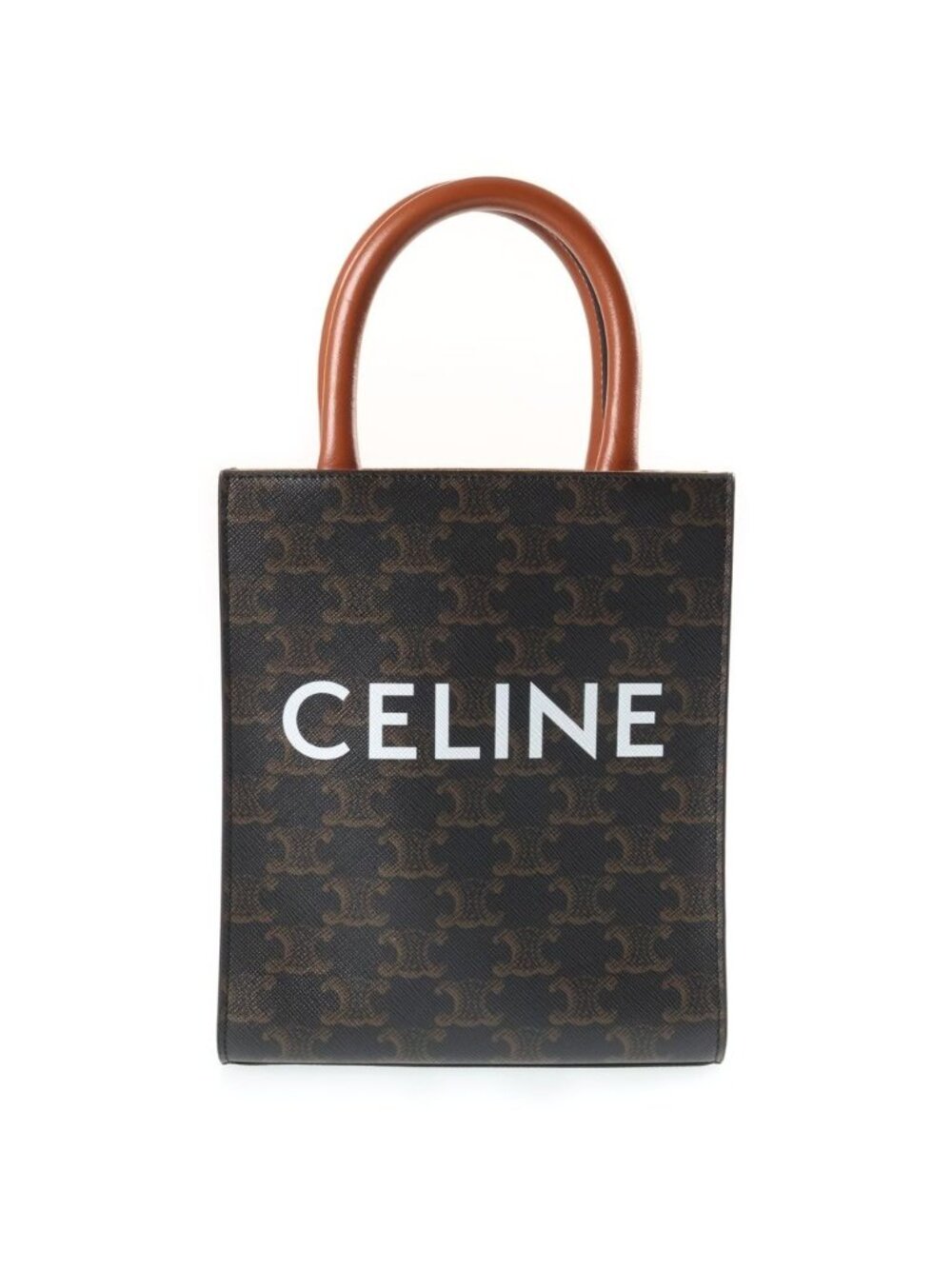 Celine Mini Vertical Cabas Shoulder Bag Leather Brown